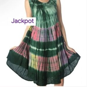 Jackpot Multi-color Tie Dye Sundress One Size  CB2517